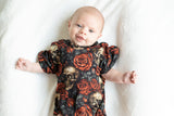 HAILEY Bubble Romper, Bamboo, Skull n Roses