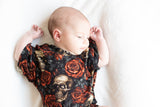 HAILEY Bubble Romper, Bamboo, Skull n Roses