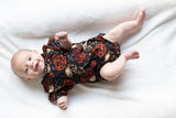 HAILEY Bubble Romper, Bamboo, Skull n Roses