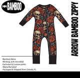 ARROW Long Zippy, Bamboo, Skull n Roses