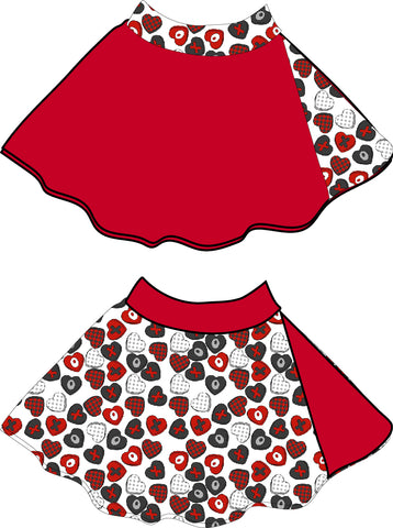 MTO- Artie Skater Skirt, CANDY HEARTS