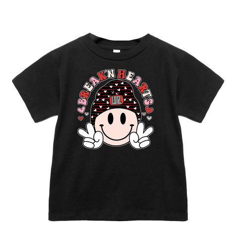 Break'n Hearts Tee, Black (Infant, Toddler, Youth, Adult)