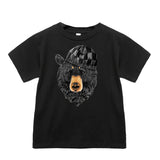 Bear Knit Checkers Tee, Black  (Infant, Toddler, Youth, Adult)