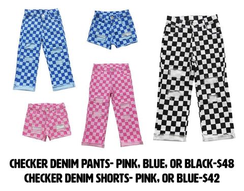 PREORDER CHECKER DENIM, (Multiple Options)