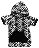 JAIMEY  (Hooded Tee), Bamboo, Distressed Checkers