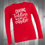 Chasing Toddler Cardio  Long Sleeve  (Adult)