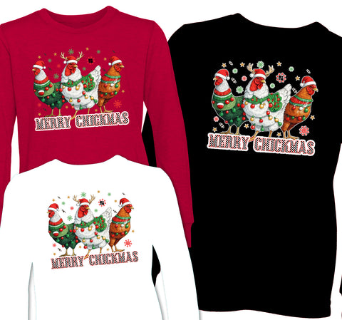 Merry Chickmas Tees & Long Sleeves