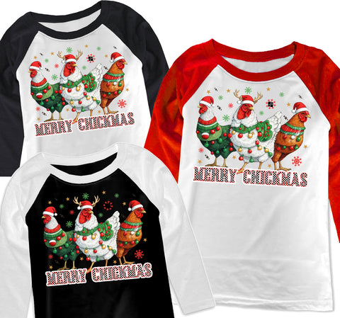 Merry Chickmas Raglans, (Multiple Options)