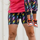 MTO-Nicole MAMA Biker Short, Neon Bolts