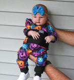 MTO, Gio Hooded Romper, Neon Halloween (Mulitiple Options)