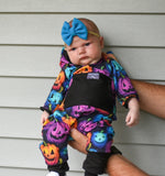 MTO, Gio Hooded Romper, Neon Halloween (Mulitiple Options)