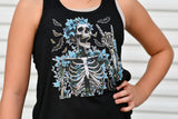 Floral Skelly Tees, (Multiple Options)