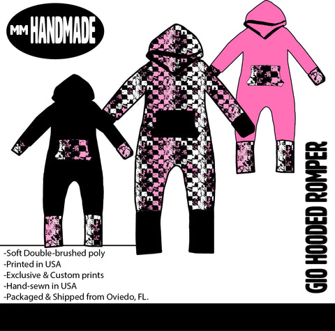 Gio Hooded Romper, PINKOUT