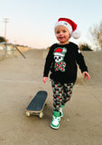 Candy Cane Tee or LS, Black (Infant, Toddler, Youth,Adult)