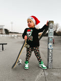 Candy Cane Tee or LS, Black (Infant, Toddler, Youth,Adult)