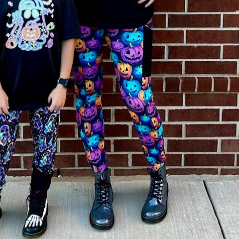 MTO-Shandi Leggings, Neon Halloween (Multiple Options)