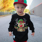 Reindeer Boy LS Shirt, Black (Infant, Toddler, Youth, Adult)