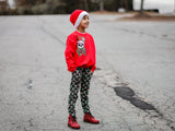 Candy Cane Skull Crew Sweatshirt, Red (Toddler, Youth, Adult)