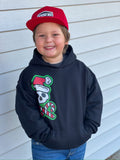 Candy Cane Skull Hoodie, Black (Toddler, Youth, Adult)