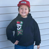 Candy Cane Skull Hoodie, Black (Toddler, Youth, Adult)