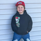 Candy Cane Skull Hoodie, Black (Toddler, Youth, Adult)