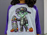 Zombie Standing RAGLANS, GREY/PURPLE