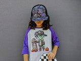 Zombie Standing RAGLANS, GREY/PURPLE