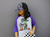 Zombie Standing RAGLANS, GREY/PURPLE