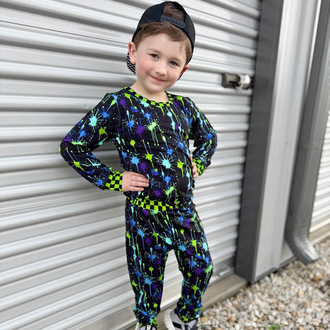 (BAMBOO)  Neon Splatter Kash Lounge Set (Kids)