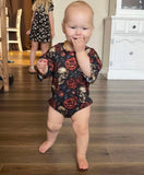 HAILEY Bubble Romper, Bamboo, Skull n Roses