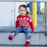 UG- Meowy Christmas Long Sleeve Shirt,  Red (Infant, Toddler, Youth)