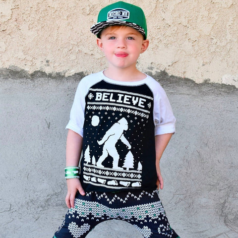 UG- Big Foot Raglan, B/W (Toddler, Youth)