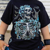 Floral Skelly Tees, (Multiple Options)