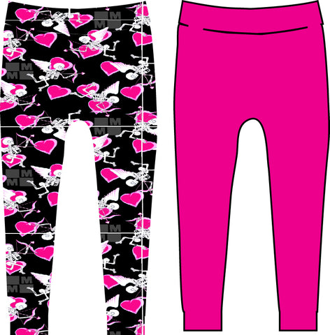 MTO-McKenna Leggings, Skelly Cupid, PINK