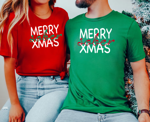 Merry Sober Xmas Tees