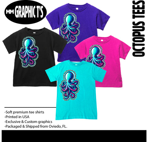 Octopus Checks Tee, (Multiple Options)