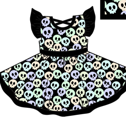 Pastel Skulls RAVEN Twirl Dress, Kids