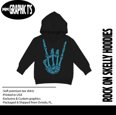 Skelly Rock On Hoodies, (Multiple Options)