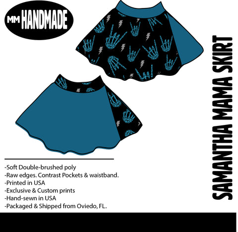 MTO-Samantha MAMA Skirt, (Adult), Skelly Rock