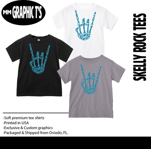 Rock On Skelly Tees, (Multiple Options)