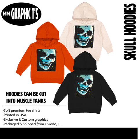 Retro Skull (Blue) Hoodies,  (Multiple Options)