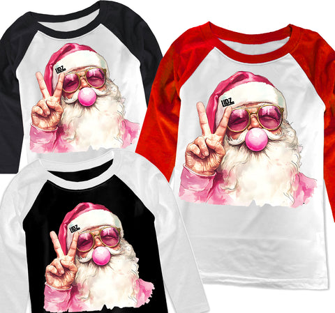 Santa Bubblegum Raglans, (Multiple Options)