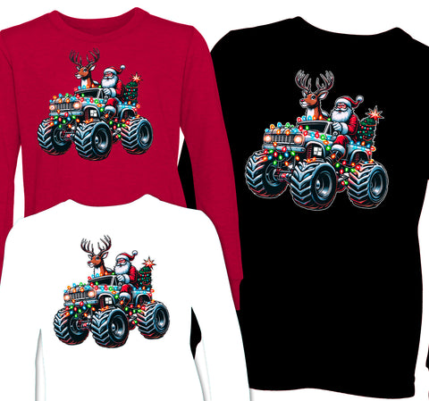 Santa Monster Truck Tees & Long Sleeves