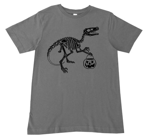 Velociraptor Tee, Charcoal  (Infant, Toddler, Youth, Adult)