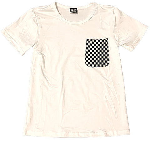 Off White/Checks Parker Pocket T, Adult