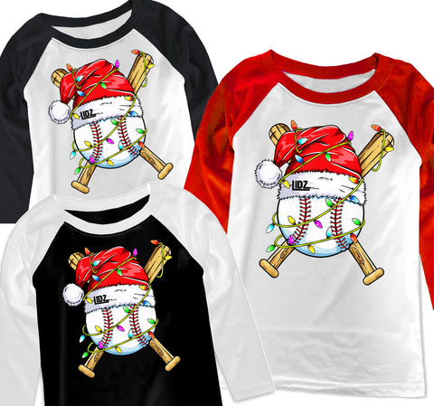 Xmas Baseball Raglans, (Multiple Options)