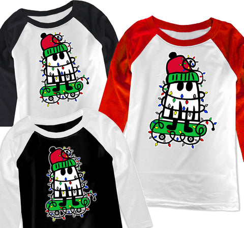 XMAS SK8R GHOST Raglans, (Multiple Options)