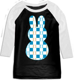 Bunny Checks Raglan, B/W  IToddler, Youth)