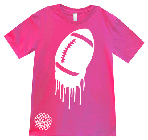 Football Drip Tee,  Hot Pink (Infant, Toddler, Youth, Adult)