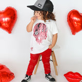 *Vday Drip Skull Tee, Wht (Infant, Toddler, Youth, Adult)